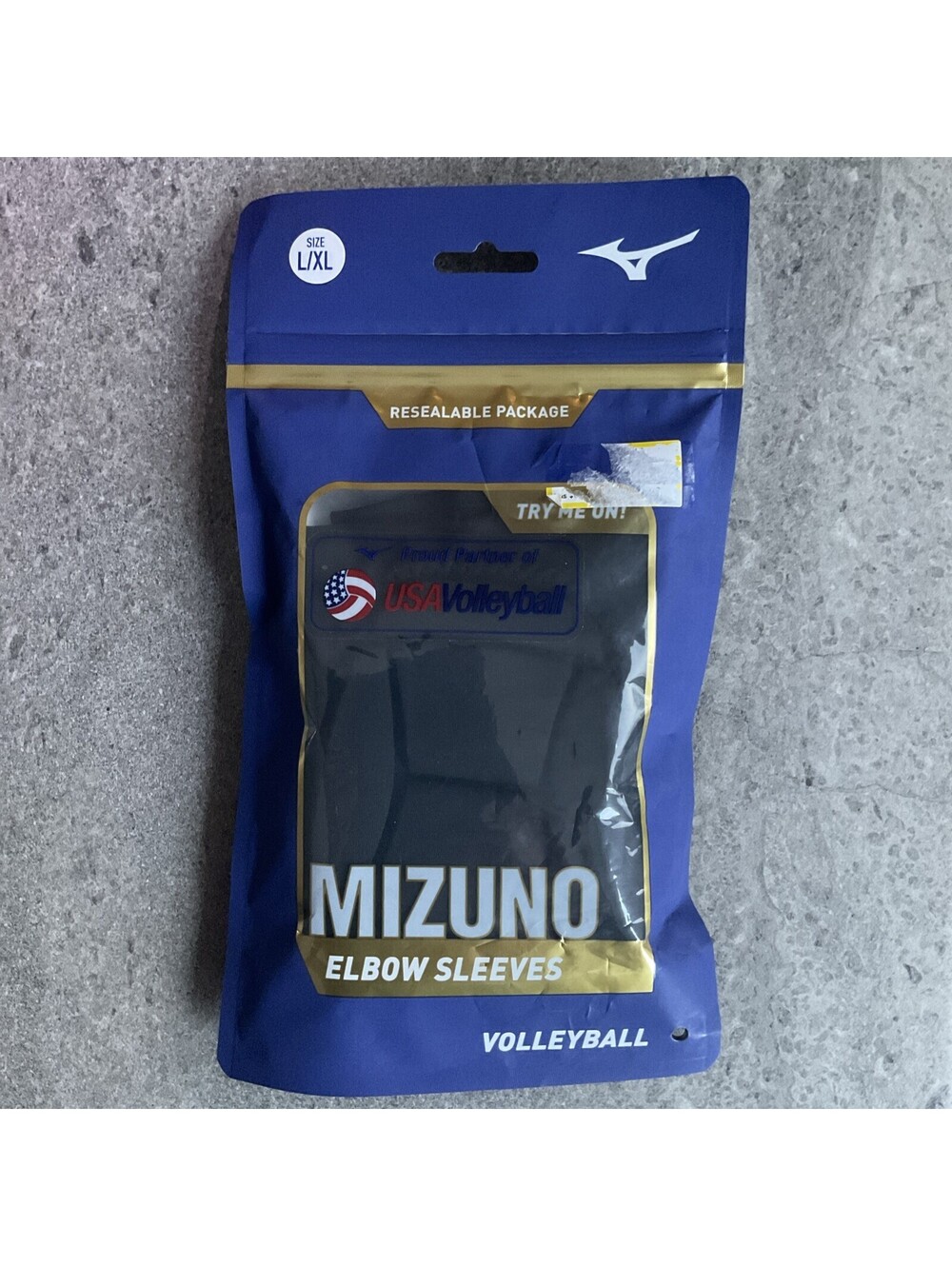 Mizuno Mzo 15" Padded Elbow Sleeves Volleyball Protection 1 Pair Sz L/XL Black 1